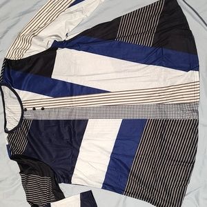 Colorful geometric designs 3/4 sleeve tunic
